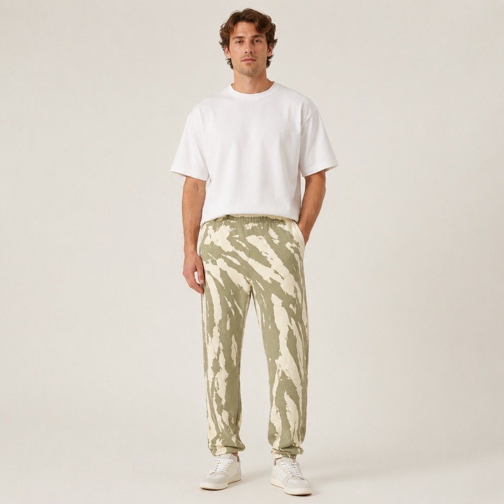 Les Tien Made in USA Tie Dye Cotton Fleece Jogger Sweatpants Men's M